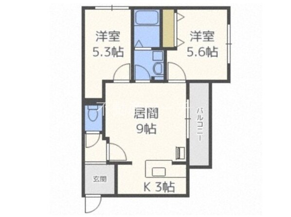 北３４条駅 徒歩7分 4階の物件間取画像